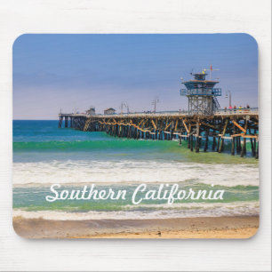 Southern California beach and pier in San Clemente Mouse Mat