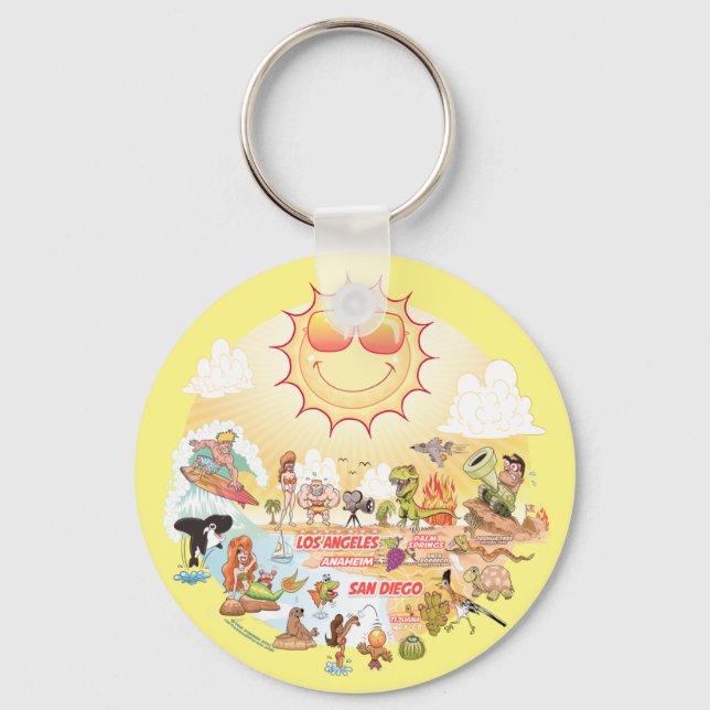 Southern California Beach Paradise Key Ring (Front)