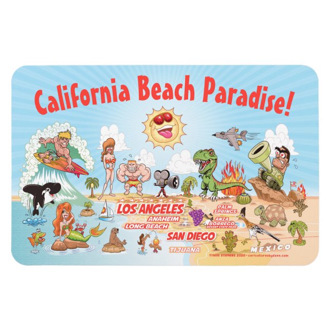 Southern California Beach Paradise Magnet (Horizontal)