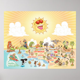 Southern California Beach Paradise Poster