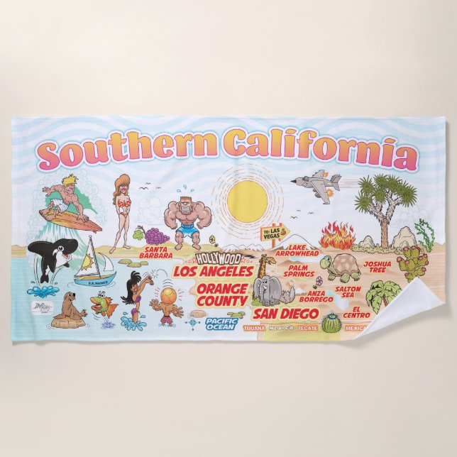 Southern California Beach Towel (Front)