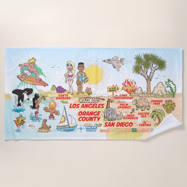 Southern California Beach Towel (Front)