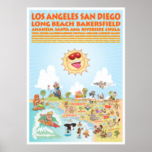 Southern California Cities Poster