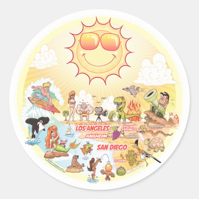 Southern California Classic Round Sticker (Front)