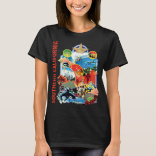 Southern California Coast Retro Travel T-Shirt
