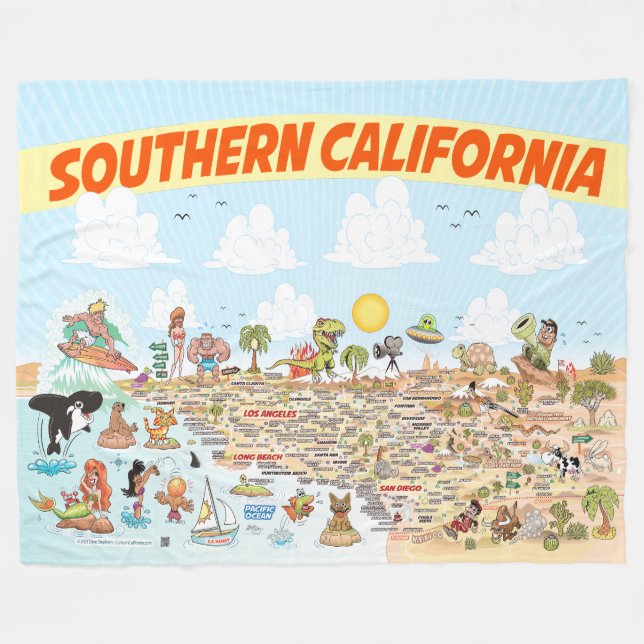 Southern California Fleece Blanket (Front (Horizontal))