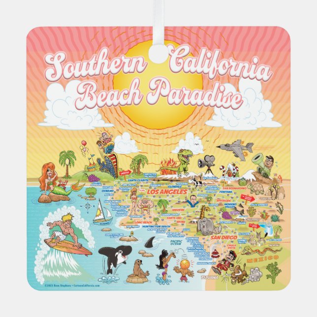 Southern California Metal Tree Decoration (Front)