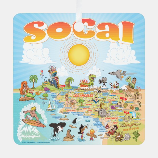 Southern California Metal Tree Decoration (Front)