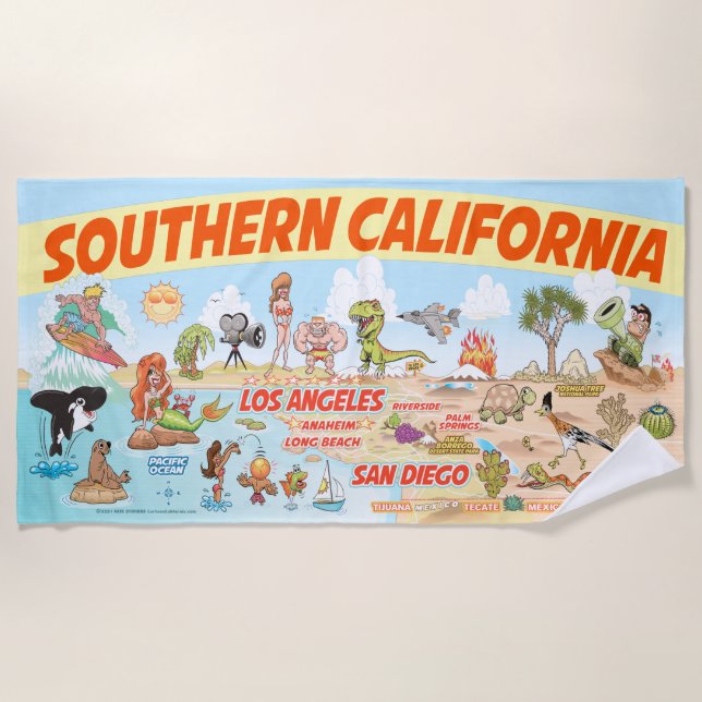Southern California Paradise Beach Towel (Front)