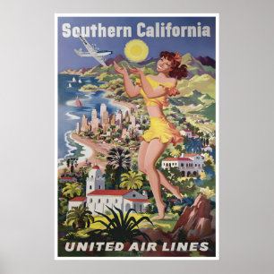 Southern California Print Untied Travel Poster Ma