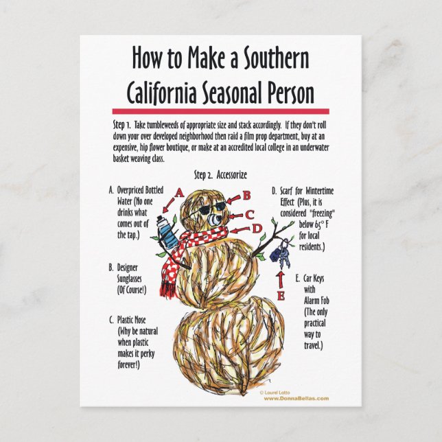 Southern California Seasonal Person Postcard (Front)