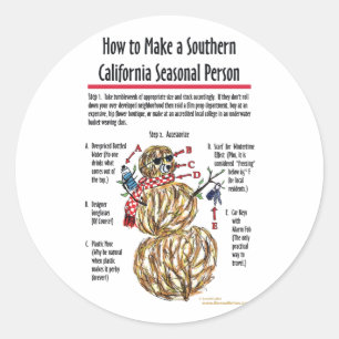 Southern California Seasonal Person Sticker