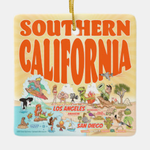 Southern California Square Ornament