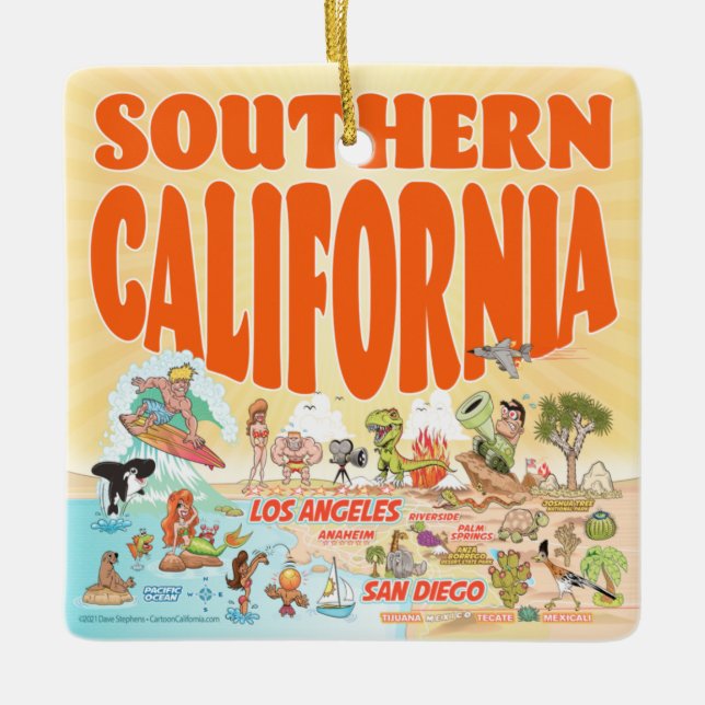 Southern California Square Ornament (Front)