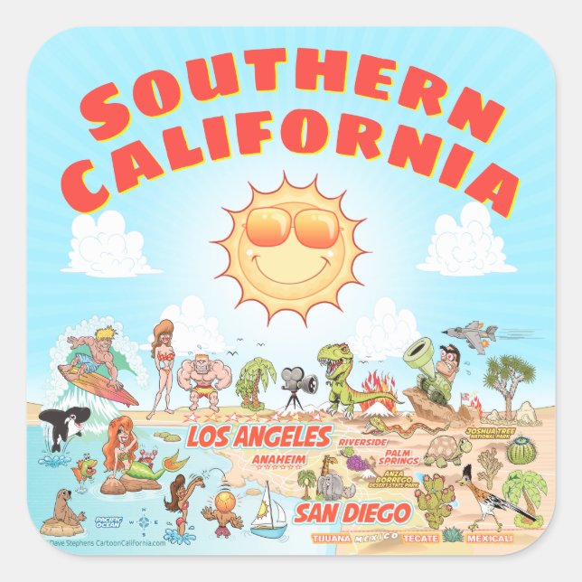 Southern California Square Sticker (Front)