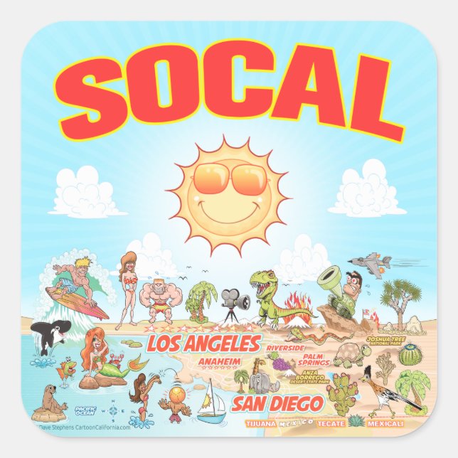 Southern California Square Sticker (Front)