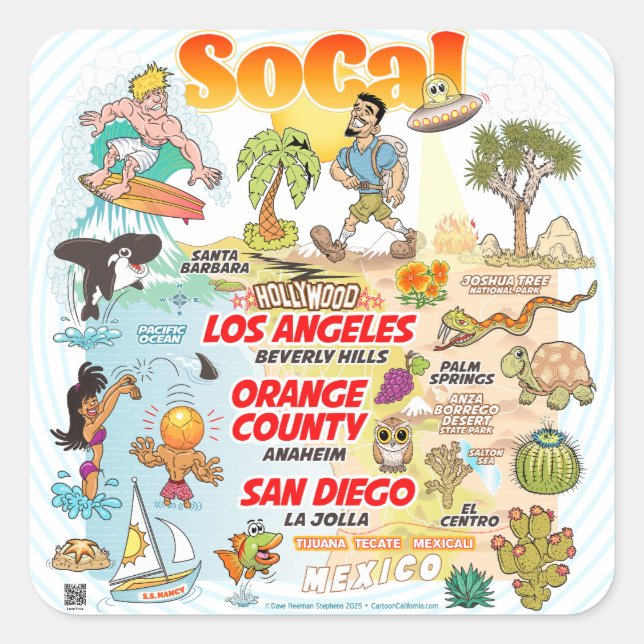 Southern California Square Sticker (Front)