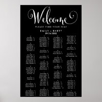 Southern Calligraphy Black Alphabetical Seating