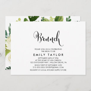 Southern Calligraphy   Floral Back Brunch Invitation