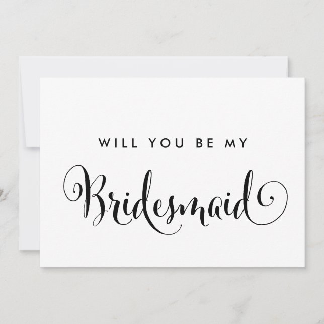 Southern Calligraphy Will You Be My Bridesmaid Invitation (Front)