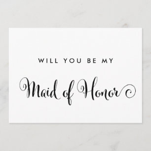 Southern Calligraphy Will You Be My Maid of Honour Invitation