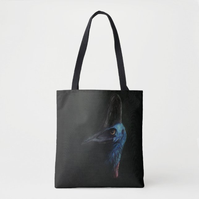 Southern Cassowary black tote Bag (Front)