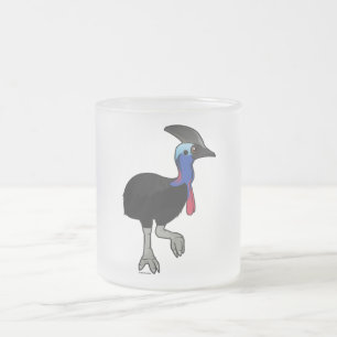Southern Cassowary Frosted Glass Coffee Mug