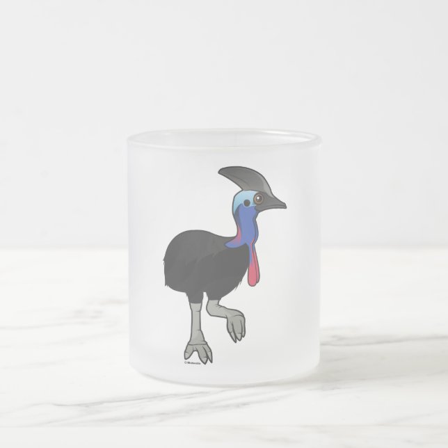 Southern Cassowary Frosted Glass Coffee Mug (Center)
