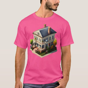 Southern Charleston House Isometric Design T-Shirt