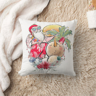 Southern Christmas Hot Holly Jolly Santa Claus Cushion