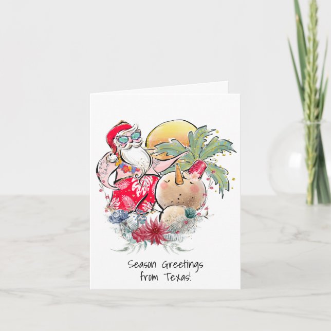 Southern Christmas | Hot Holly Jolly Santa Claus Holiday Card (Front)