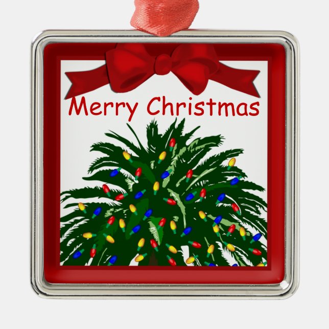 Southern Christmas Palm Tree Premium Ornament (Front)