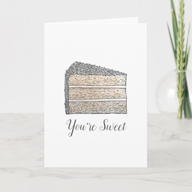 Southern Coconut Cake Slice You're Sweet Thanks Card (Front)