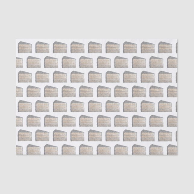 Southern Coconut Frosting Layer Cake Slice Dessert Tissue Paper (Front)