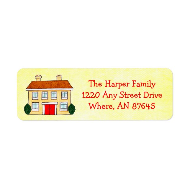 Southern Colonial Preppy Yellow Address Labels (Front)