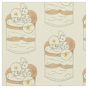 Southern Cooking Banana Pudding Dessert Food Fabric