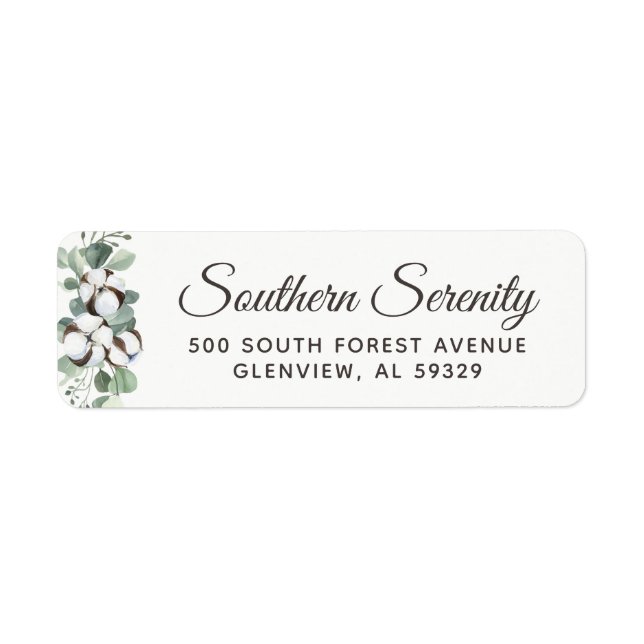 Southern Cotton & Botanical Minimalist Address (Front)