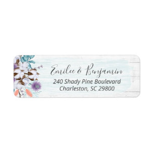 Southern Country Cotton Boll Rustic Wood Address