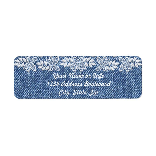 Southern Country Floral Denim Lace Return Address (Front)