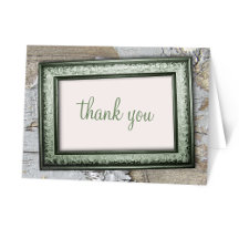 Southern Country Green Rustic Thank You Cards