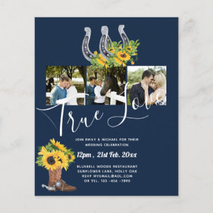 Southern Country Rustic Photo BUDGET Wedding Flyer
