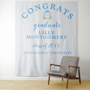 Southern Cowboy Monogram Graduation Photo Backdrop Tapestry