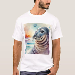 Southern Elephant Seal 300724AREF143 - Watercolor T-Shirt