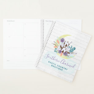 Southern Floral Cotton Moon & Rustic Wood Country Planner