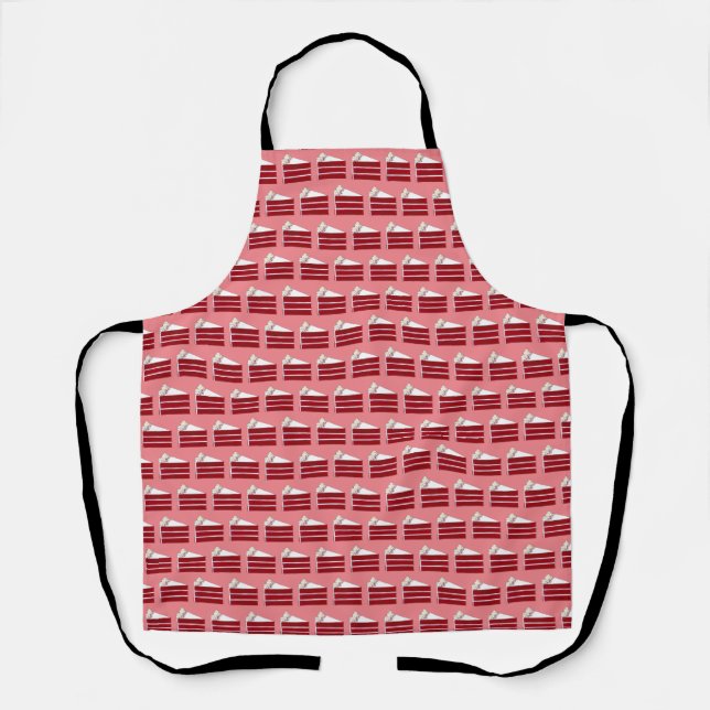 Southern Food Red Velvet Layer Cake Slice Bakery Apron (Front)