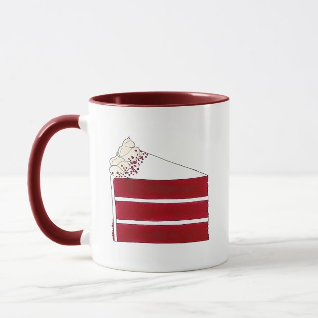 Southern Food Red Velvet Layer Cake Slice Bakery Mug (Left)