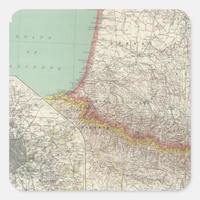 Southern France Square Sticker (Front)