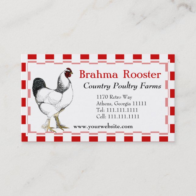 Southern Fried Chicken Restaurant Poultry Farm Business Card (Front)