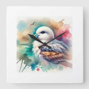 Southern Fulmar 100924AREF108 - Watercolor Square Wall Clock