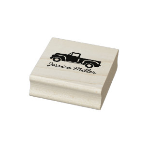 Southern Girl Farm Truck Charm Wood Art Stamp